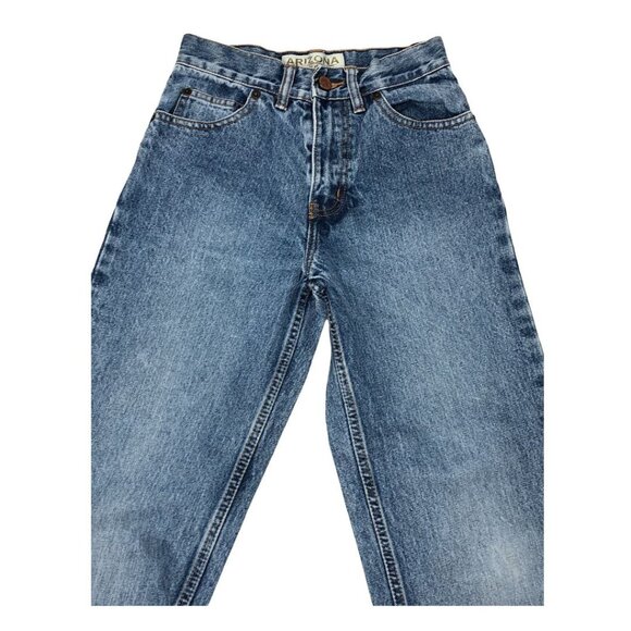 Arizona Jeans Boys 10 Regular Adjustable Waist Med Blue Wash Pockets Pants Loose - Picture 8 of 9